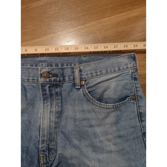 Levi's 505 Jeans Mens 38x30 Blank Red Tab Light Wash Denim Straight - Picture 5 of 11